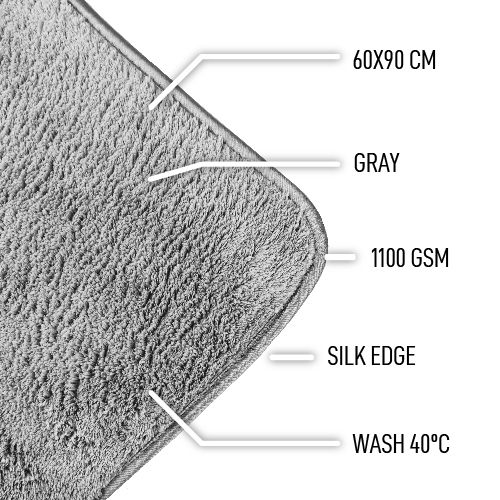 D Con Thick Wool Mammoth Microvezel Droogdoek Grijs 60 x 90 cm