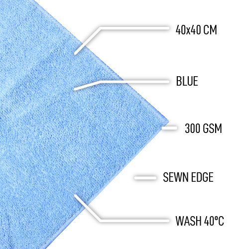D Con Professionele Microvezel Reinigingsdoek Blauw 40 x 40 cm